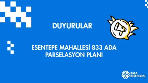 ESENTEPE MAHALLESİ 833 ADA PARSELASYON PLANI